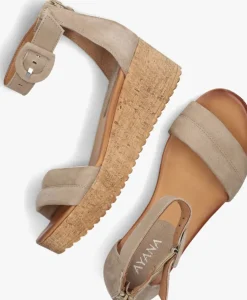 beige ayana sandalen met hak 722025
