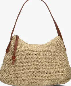 beige becksondergaard schoudertas paper straw ariya bag