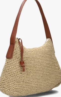 beige becksondergaard schoudertas paper straw ariya bag