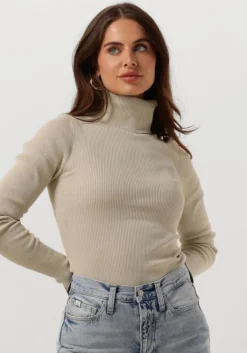 CALVIN KLEIN coltrui woven label roll neck sweater>DAMES Truien & Vesten