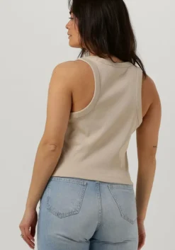 beige calvin klein top rab rib tank top