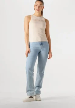 beige calvin klein top varsity calvin klein rib tank