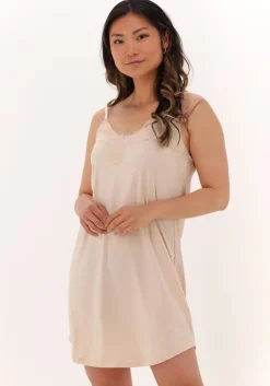 beige cc heart mini jurk lace slipdress