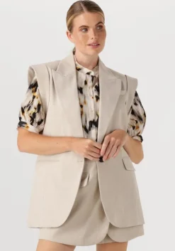 beige co'couture blazer lisacc linen wing vest
