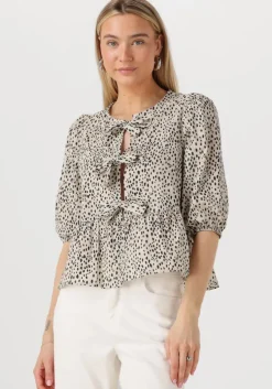 beige colourful rebel blouses lina cheetah bow top