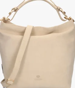 beige fred de la bretoniere schoudertas wanda shoulder bag suede