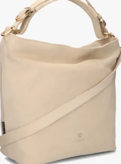 beige fred de la bretoniere schoudertas wanda shoulder bag suede