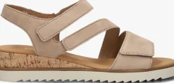 beige gabor platte sandalen 754.1