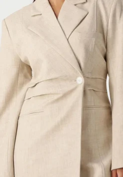 beige gestuz mini jurk gzdecy blazer dress