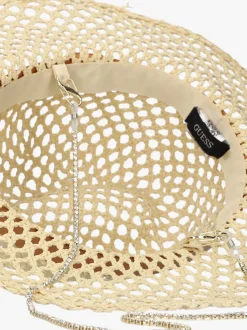 beige guess hoed fedora hat