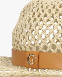 beige guess hoed fedora hat