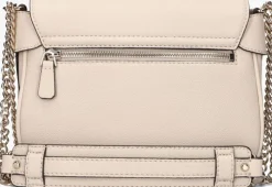 beige guess schoudertas fedora flap shoulder bag