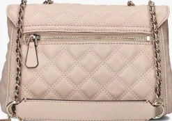 beige guess schoudertas giully 2 cmprtmnt cnvrtble flp