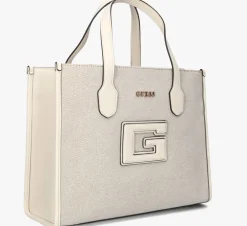 beige guess schoudertas g status 2 compartment tote