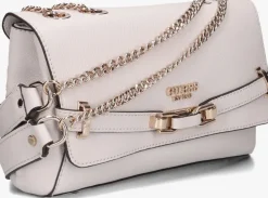 beige guess schoudertas silvye convertible xbody flap