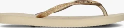 beige havaianas teenslippers slim glitter ii