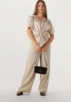beige modström wijde broek galemd wide pants