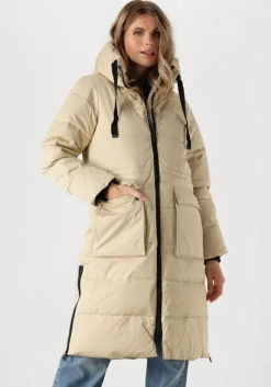 beige msch copenhagen gewatteerde jas mschpavinaria zip jacket