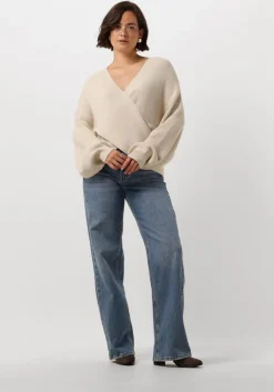 beige msch copenhagen trui mschzinelle rachelle wrap pullover