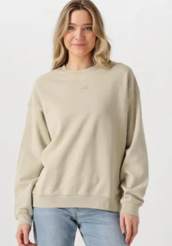 beige my essential wardrobe trui diegomw logo emb. sweat