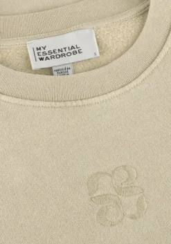 beige my essential wardrobe trui diegomw logo emb. sweat