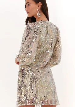 beige neo noir mini jurk sloane multi sequins dress