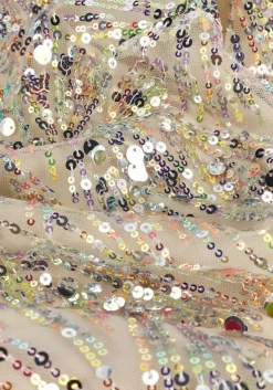 beige neo noir mini jurk sloane multi sequins dress