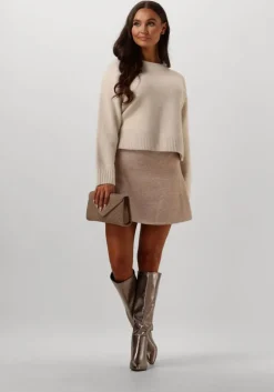 beige neo noir minirok gisa knit skirt