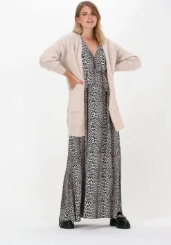 beige notes du nord maxi jurk alicia leopard dress