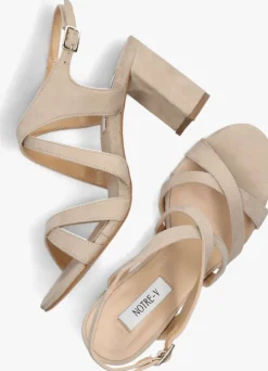 beige notre-v sandalen met hak 22552
