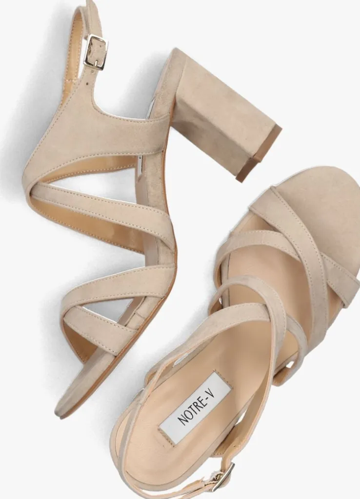 beige notre-v sandalen met hak 22552
