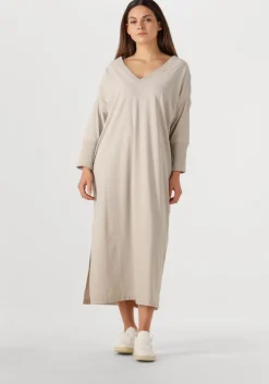 beige penn & ink midi jurk dress v