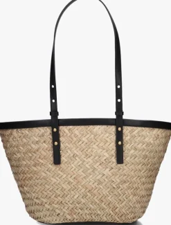 beige pinko shopper love summer basket raffia