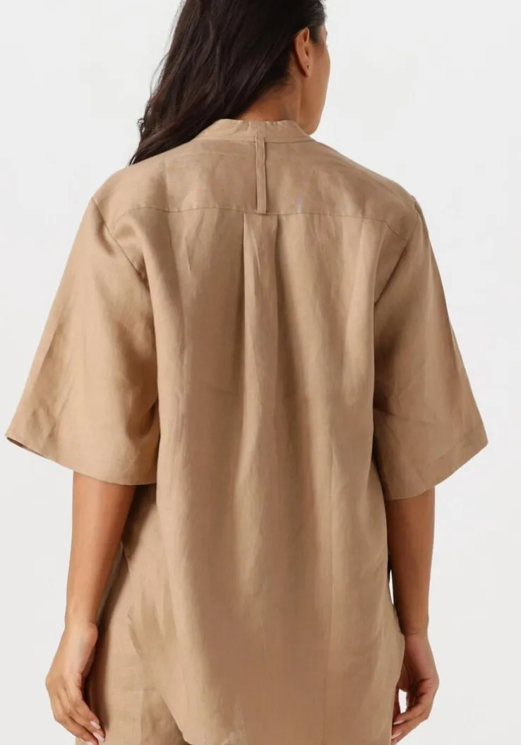 beige resort finest top short sleeve blouse