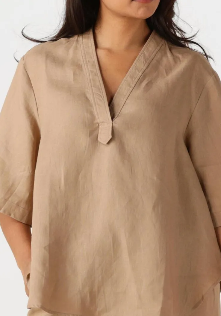 beige resort finest top short sleeve blouse