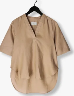 beige resort finest top short sleeve blouse