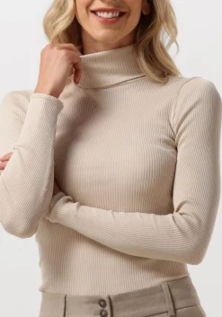 beige rosemunde coltrui silk t-shirt w/ roller neck