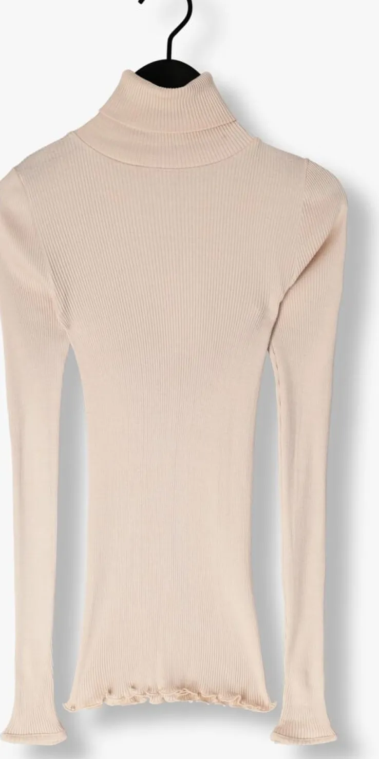 beige rosemunde coltrui silk t-shirt w/ roller neck