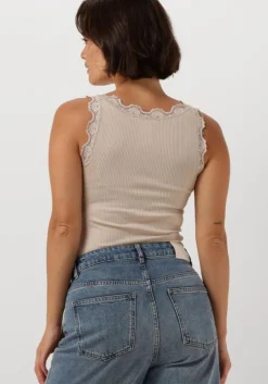 beige rosemunde top babette silk top w/ lace