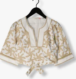 SCOTCH & SODA top embroidered linen crop top><noscript><img width=