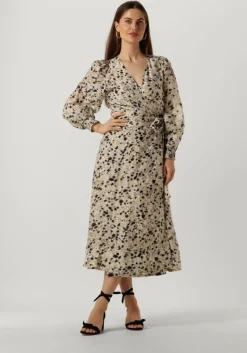 SECOND FEMALE midi jurk gaura wrap dress>DAMES Jurken