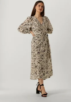 SECOND FEMALE midi jurk gaura wrap dress>DAMES Jurken