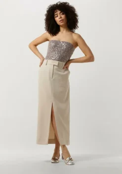 beige second female midirok fique new skirt