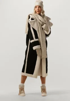 beige selected femme midi jurk slfmaline ls knit dresshigh neck