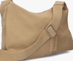 beige shabbies schoudertas cas suede bag