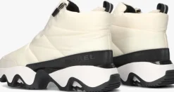 beige sorel hoge sneakers kinetic impact puffy zip dames