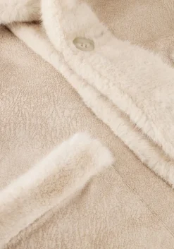 beige studio ar faux fur jas faje