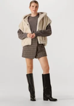 beige studio ar gilet olena faux mink