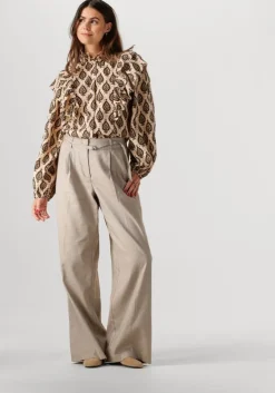 beige summum blouses longsleeve blouse print brodery