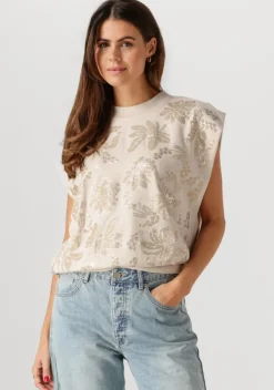 beige summum top sleeveless embellished sweatshirt